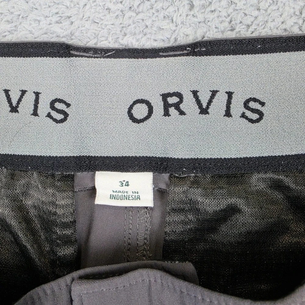 Orvis Cargo Shorts Mens 34 Grey Tan Lot of 2 Stretch Hiking Outdoor Utility Belt